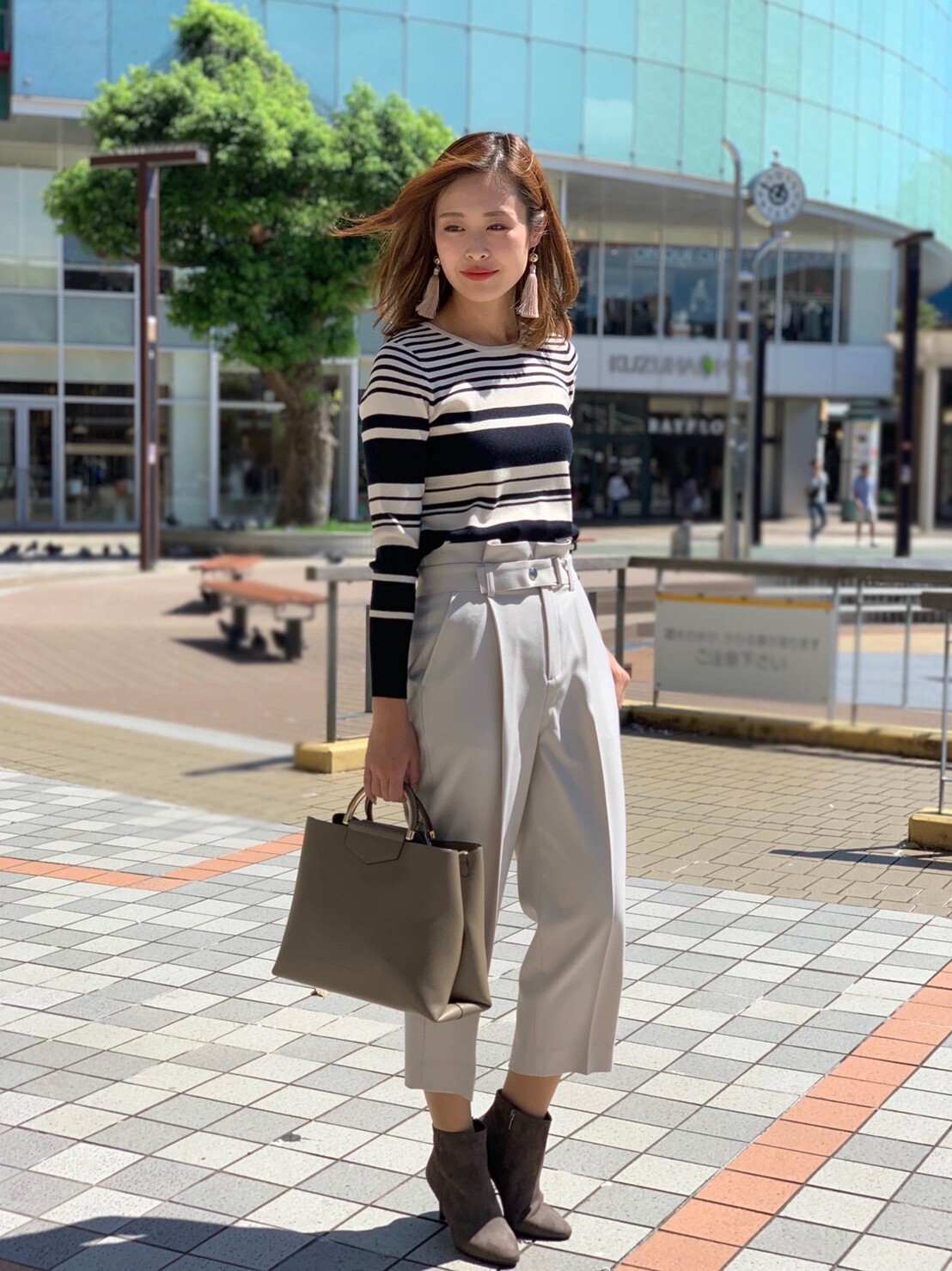 計算されたボーダーラインで着痩せコーデ♡
