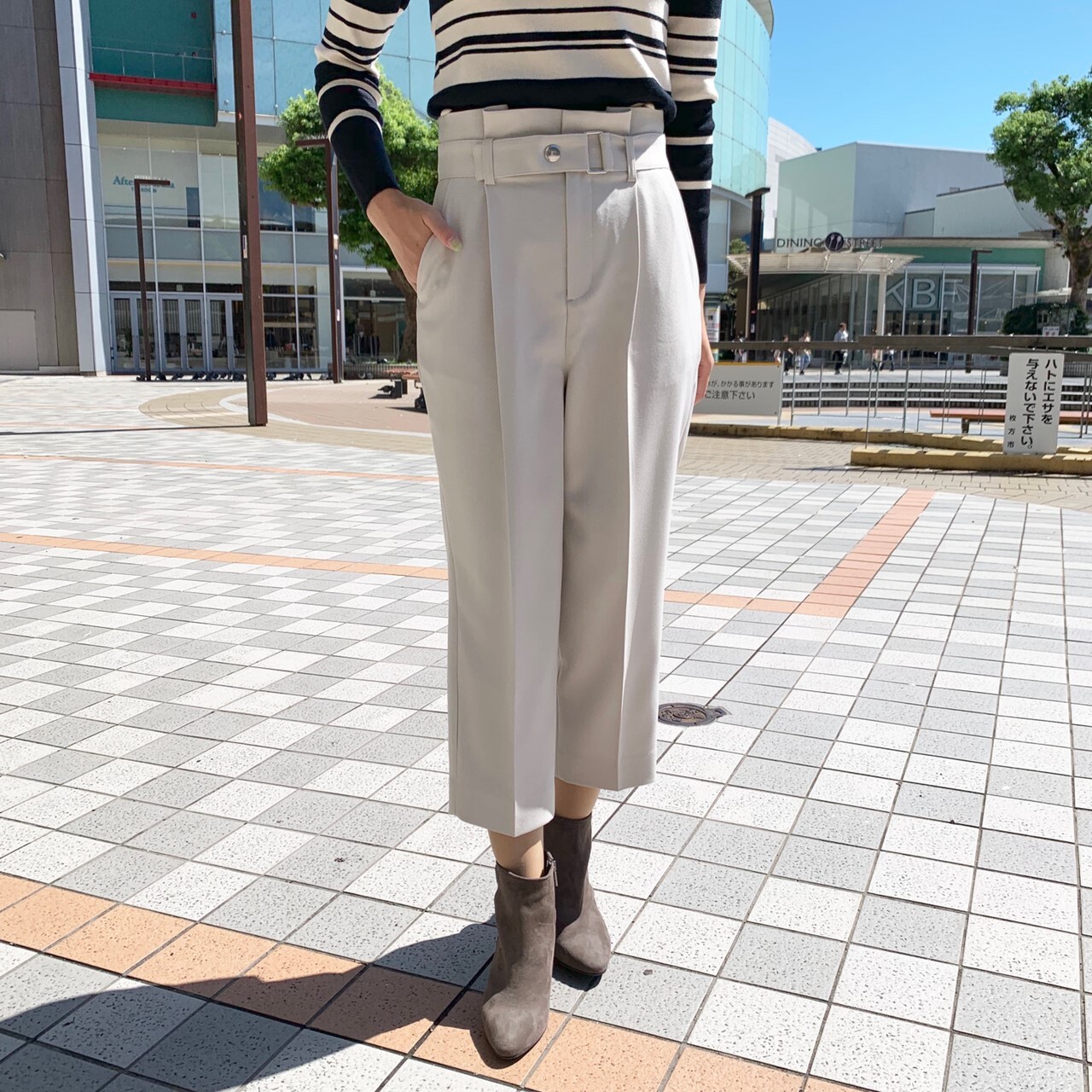 計算されたボーダーラインで着痩せコーデ♡
