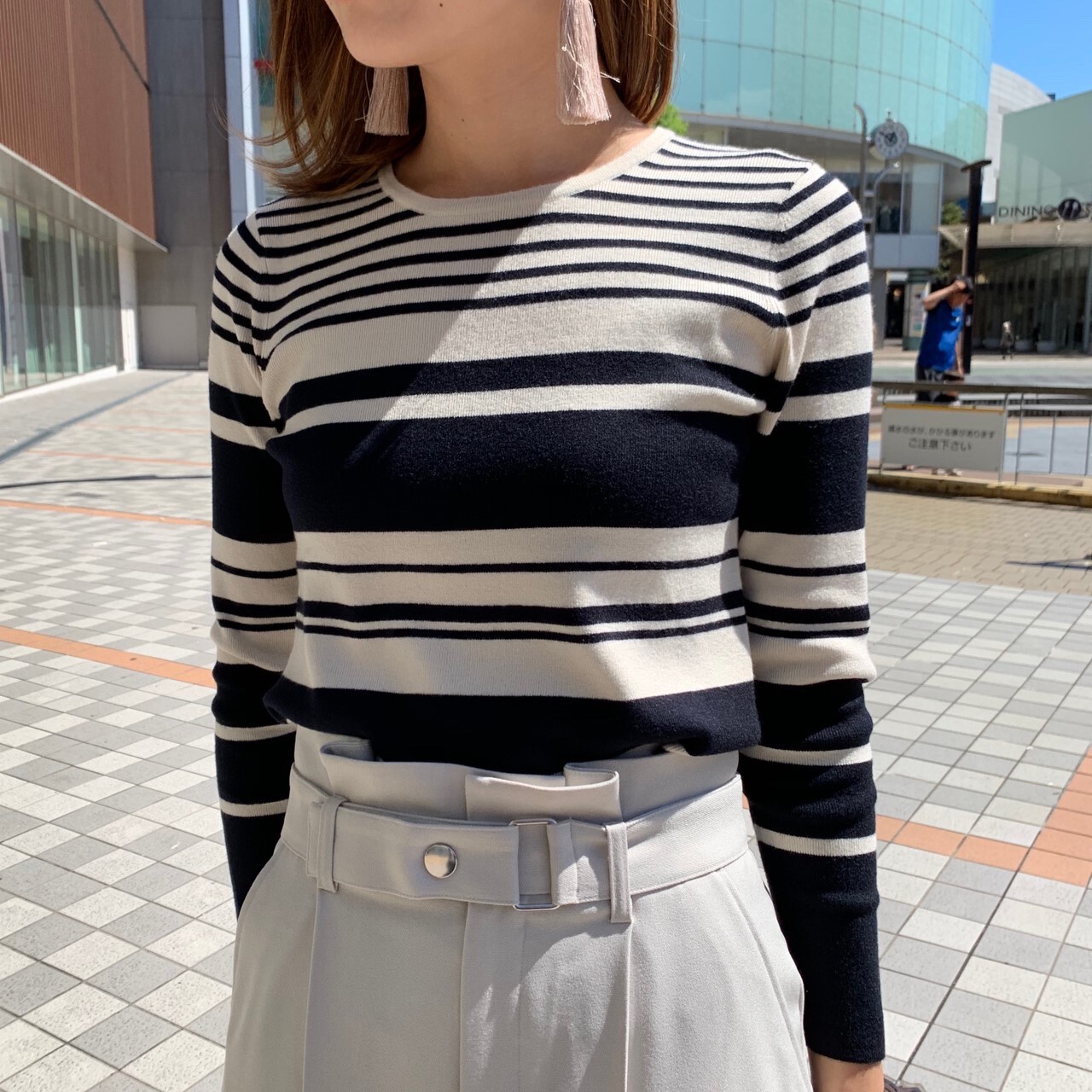 計算されたボーダーラインで着痩せコーデ♡