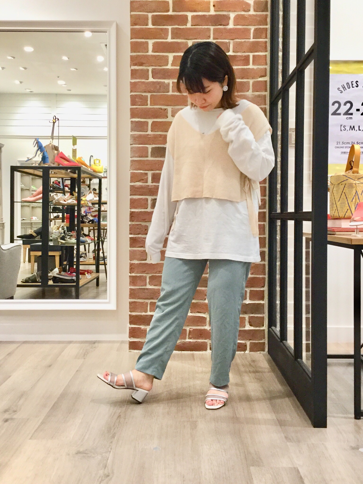 Staff Coordinate☆メタリックパイピングチュールサンダル
