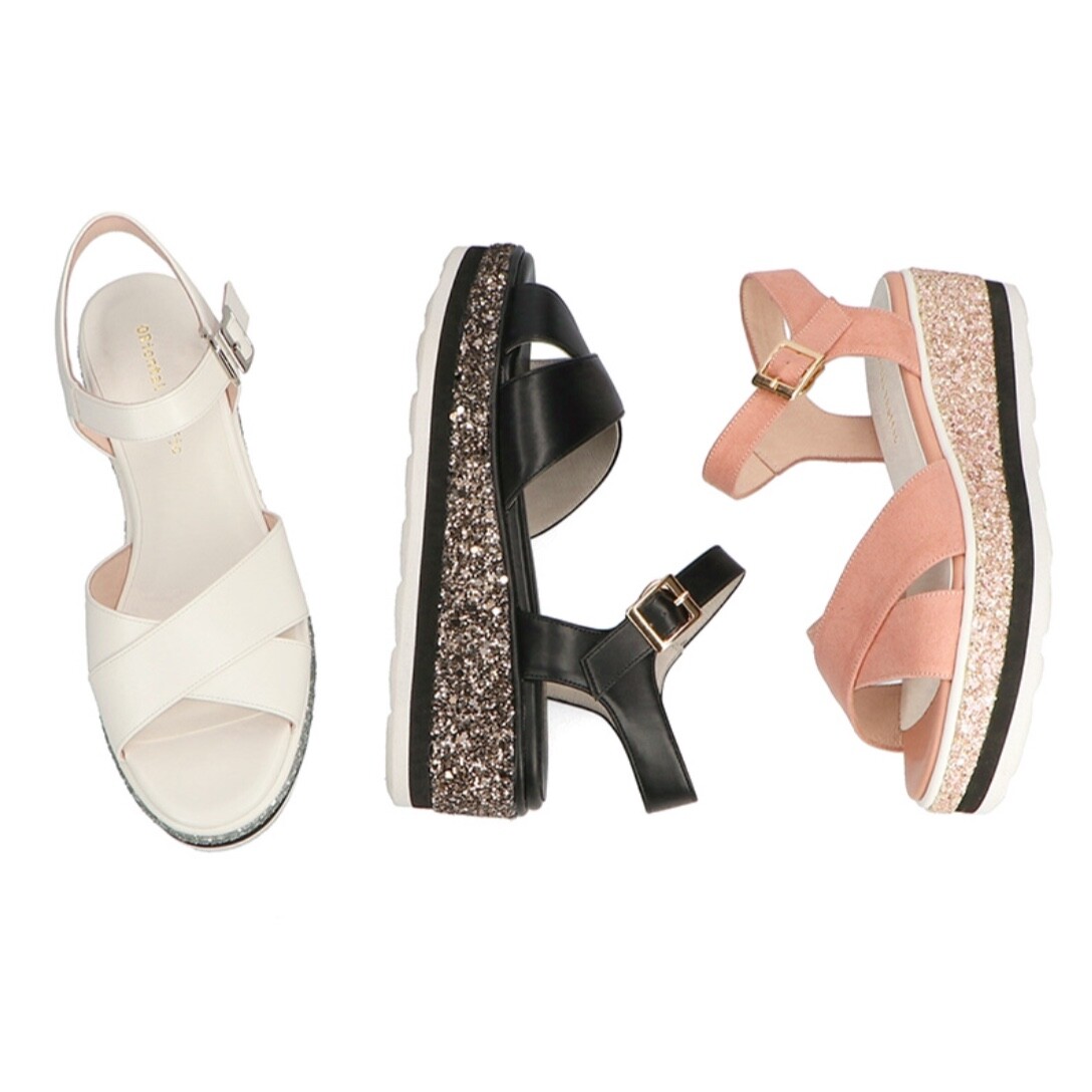 SUMMER SALE★グリッターヒールサンダル