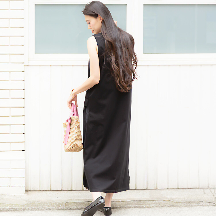 再入荷♡バックプリーツノースリーブワンピース♡