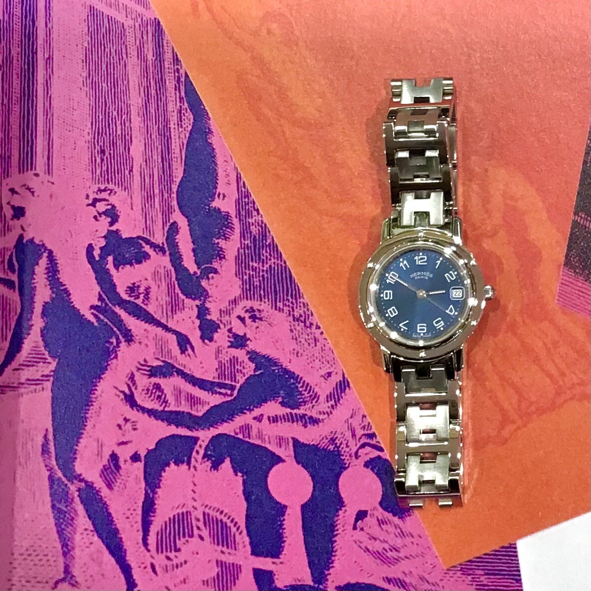 【HERMES vintages】ブルーダイヤル*クリッパー*