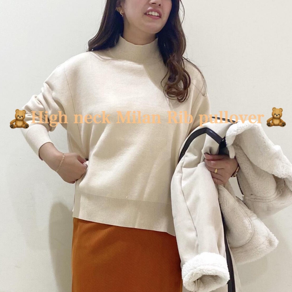【ViS ハイネックミラノリブプルオーバー🧸🧡】