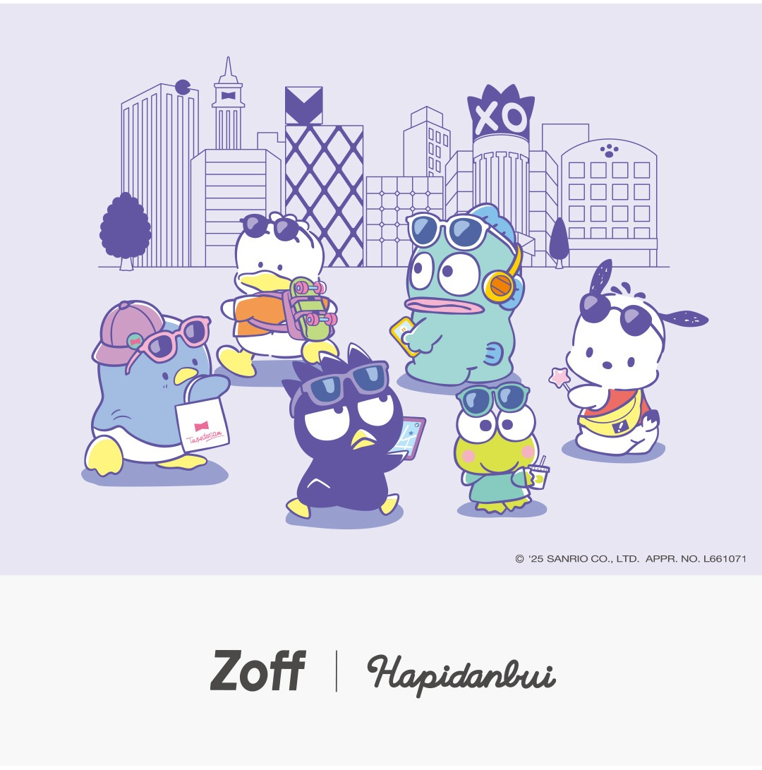 メガネブランドZoffとサンリオの人気キャラクターユニット『はぴだんぶい』との初コラボレーション アイウェアコレクション「Zoff|はぴだんぶい」が登場