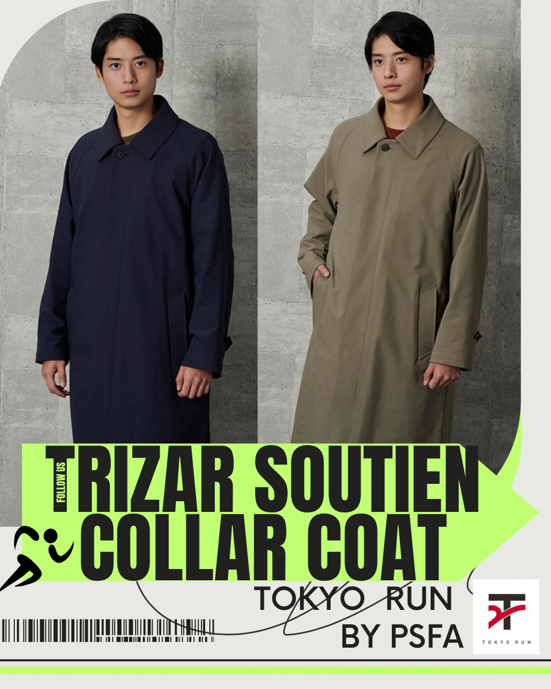 TRIZAR【TOKYO RUN×T-SUIT】ステンカラーコート