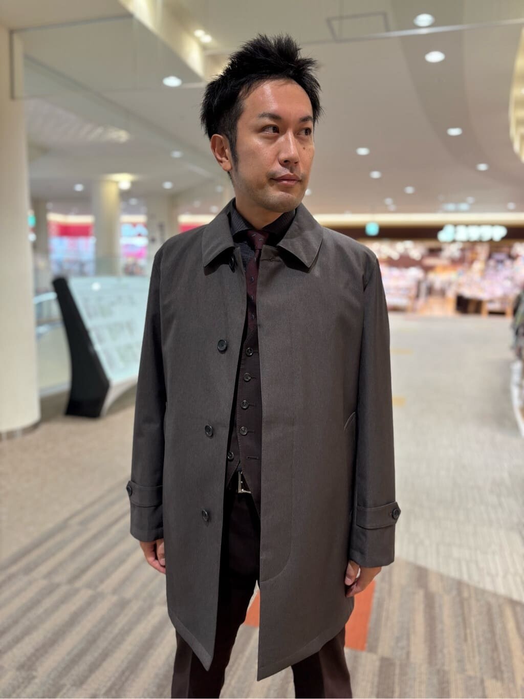 【メンズ新作】ステンカラーコー脱着ライナー付き