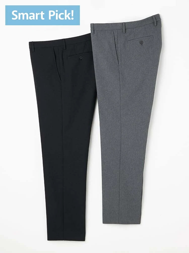 【2点パック/Smart Pick！】ベーシックスラックス　裾上げ不要