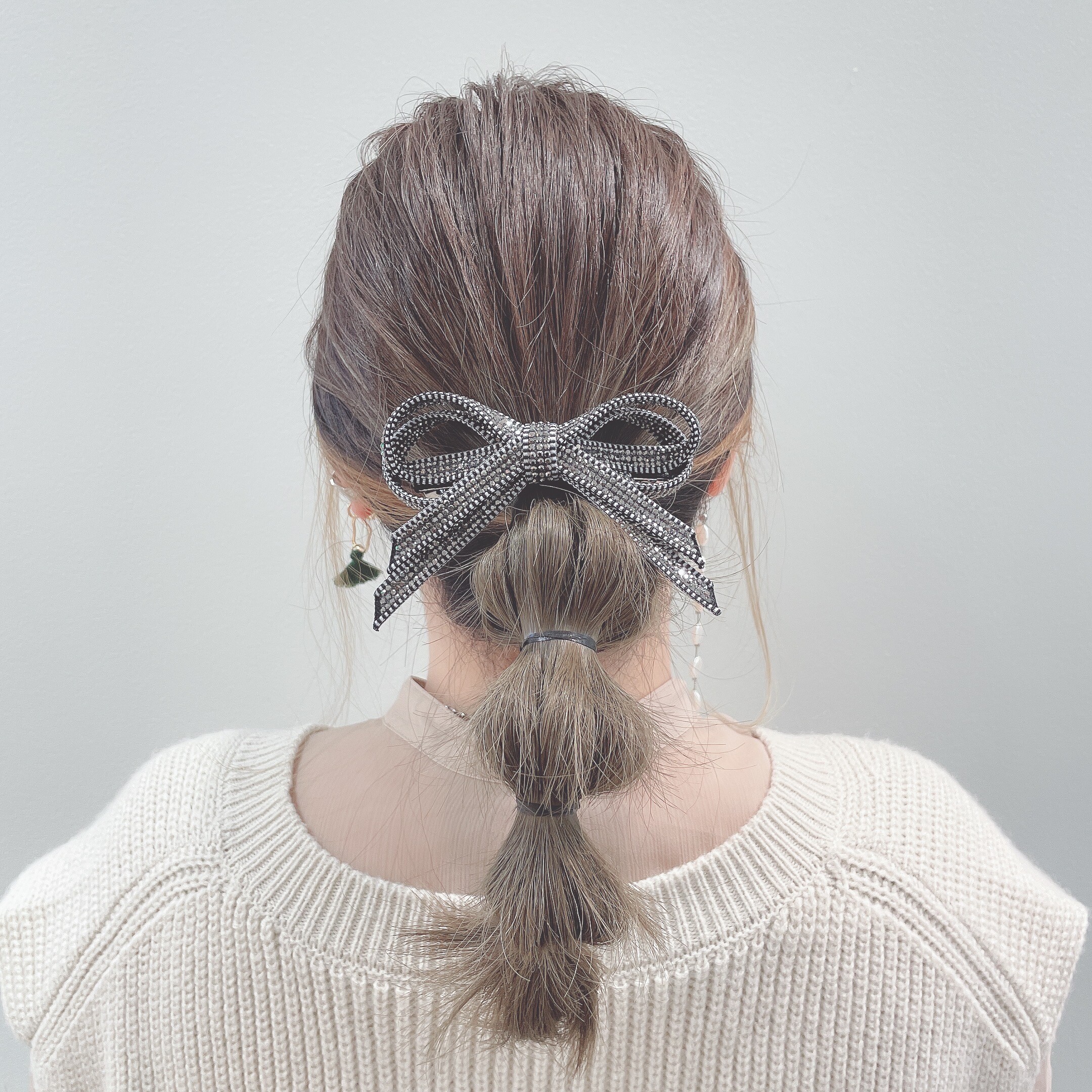 stone ribbon barrette *+。
