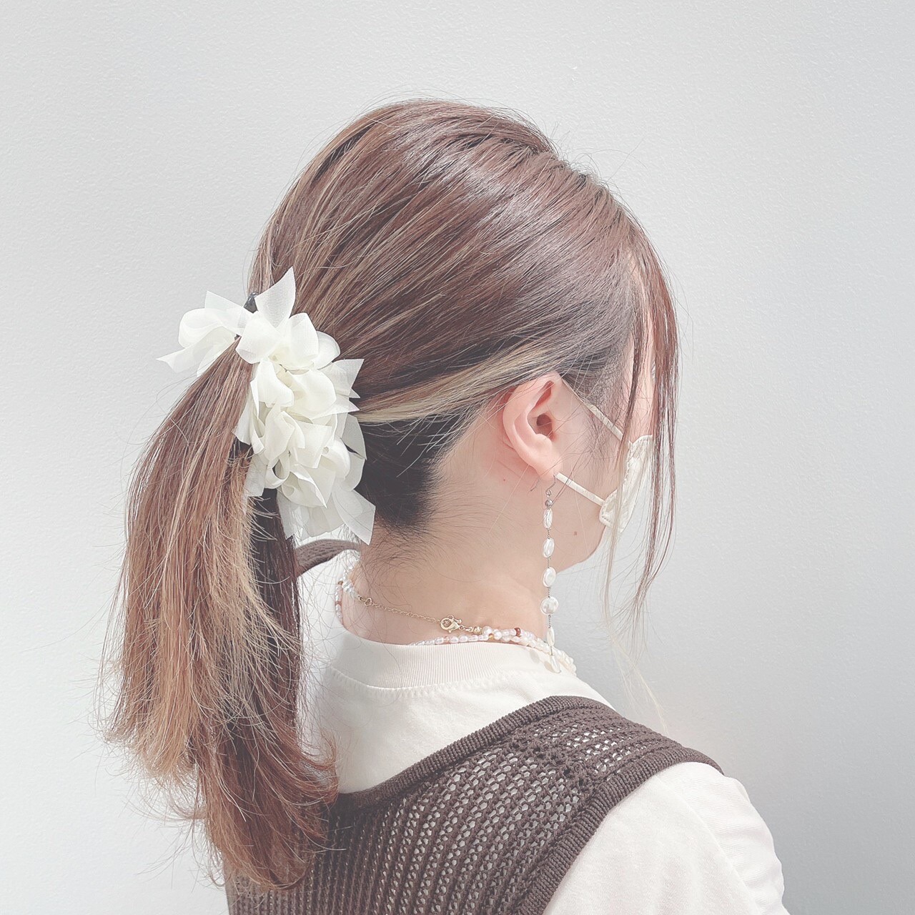 chiffon frill banana clip💗