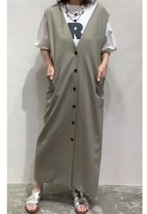 優秀アイテム★ロングワンピースジレ★