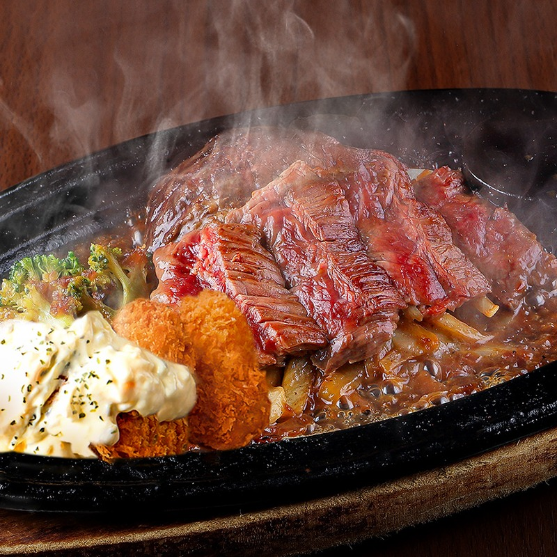 【季節限定】やわらか牛ハラミステーキ＆牡蠣フライ　コンボプレート