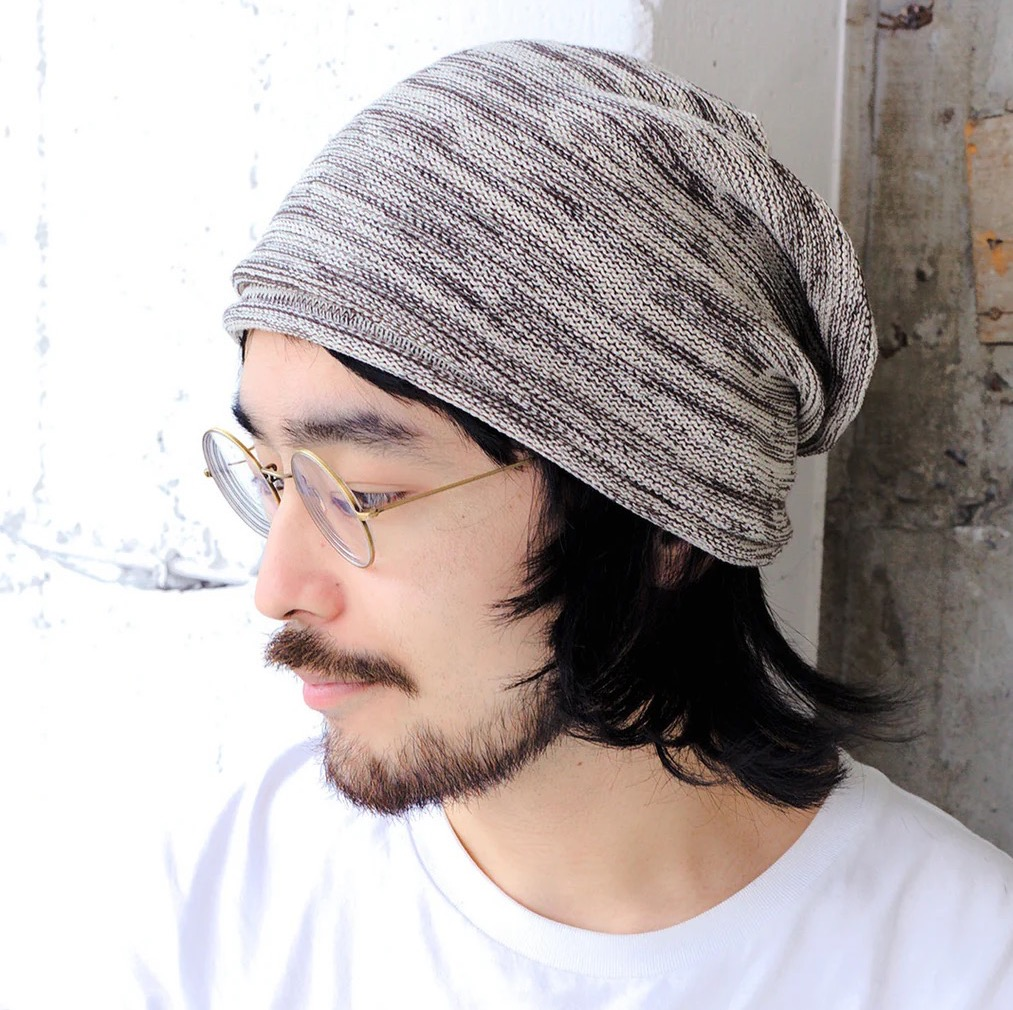 【コットンロールアップニット帽】