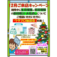 12月のご来店キャンペーン実施中！