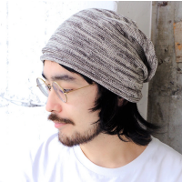 【コットンロールアップニット帽】