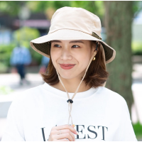 【撥水遮光配色垂れ付きサファリ】