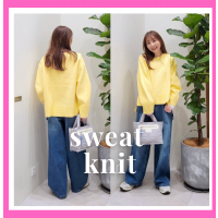スウェットライクショートニット 