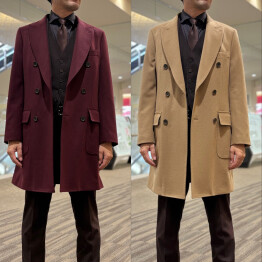 【ウール100%】ダブルブレスト・チェスターコート