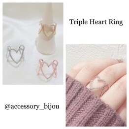 ❤︎...Triple Heart Ring...❤︎