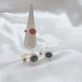 color stone ring👠🧤🎓