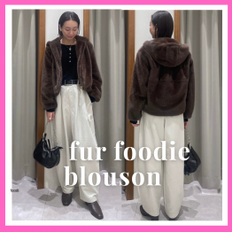 ファーフーディーブルゾン