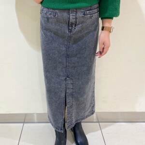 【ViS　大人気デニムハイウエストタイトスカート身長別コーデ👖🤎】