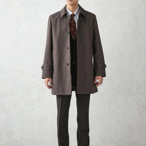 【メンズ新作】ステンカラーコー脱着ライナー付き