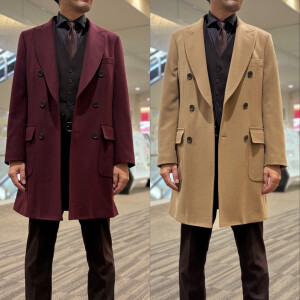 【ウール100%】ダブルブレスト・チェスターコート