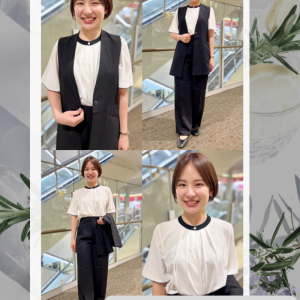 【夏におススメ】レディスリネンライク・ジレ×ワイドパンツ