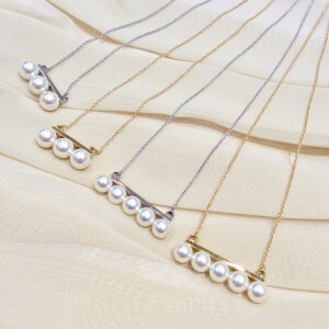 Line Pearl Necklace *・。