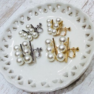 Line Pearl Earring❤︎*+。