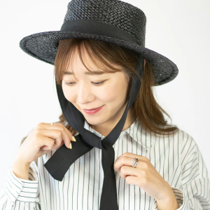 【ラフィアシートリボン付カンカン】