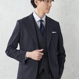 TRANS CONTINENTS【AVANT AIR】デニム調　セットアップジャケット　ブラック/グレー/ブラウン/ブルー