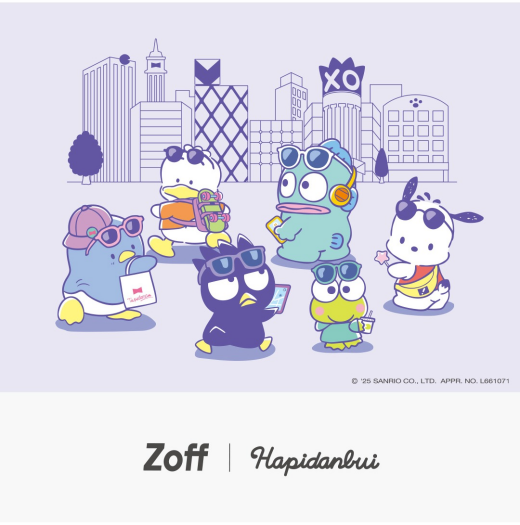 メガネブランドZoffとサンリオの人気キャラクターユニット『はぴだんぶい』との初コラボレーション アイウェアコレクション「Zoff｜はぴだんぶい」が登場