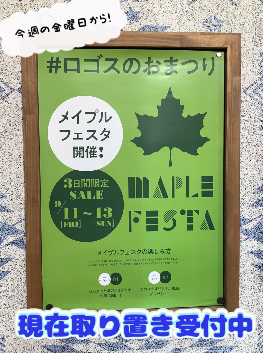 もうまもなく開催！メイプルフェスタ！