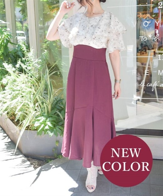 【新色入荷】秋までOKなハイウエストワンピ♪