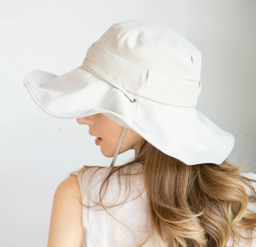 【ヒモ付き広つばハット】