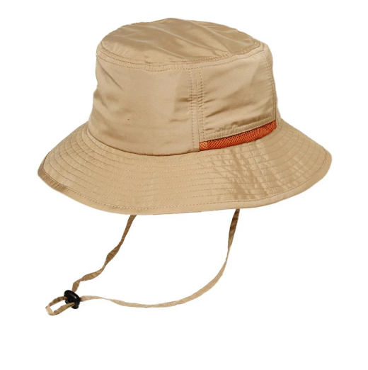 【撥水遮光配色垂れ付きサファリ】