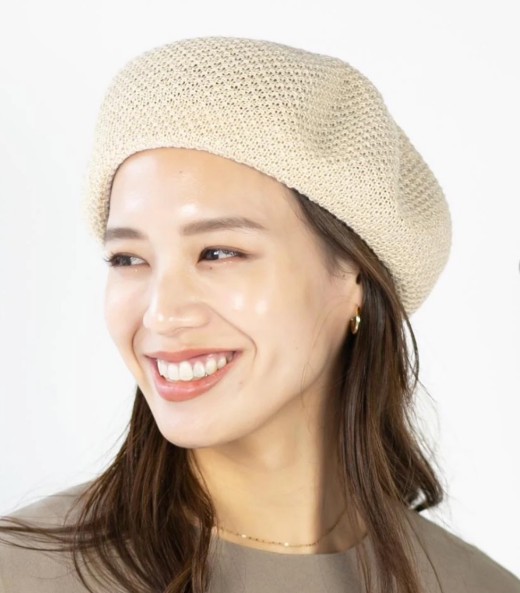 【鹿の子リブ付ベレー】