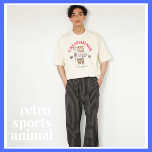 レトロスポーツアニマルTシャツ
