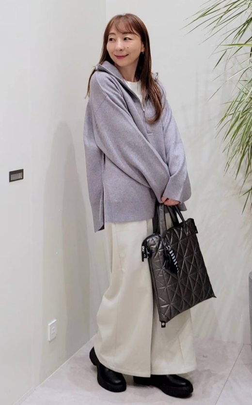 裏起毛ワイドイージーパンツ  