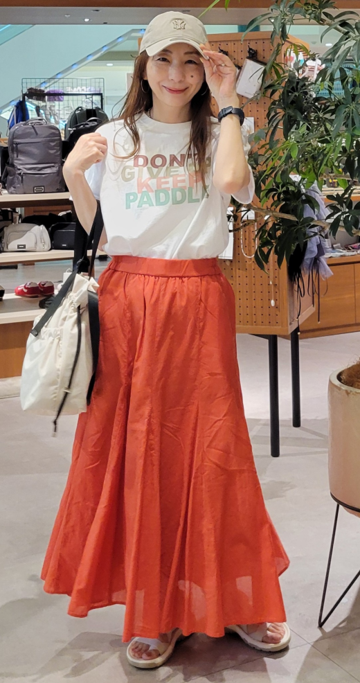 コットンリネンフレアスカート 