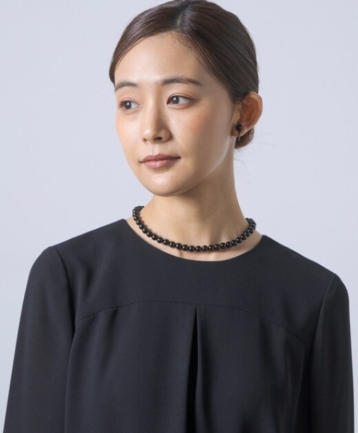 【喪服・礼服】≪マグネット式≫オニキス一連ネックレス 8mm玉