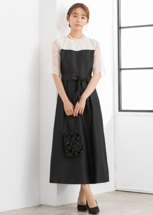 【kaene】《formforma別注》 フロッキー×ジャガード ワンピース