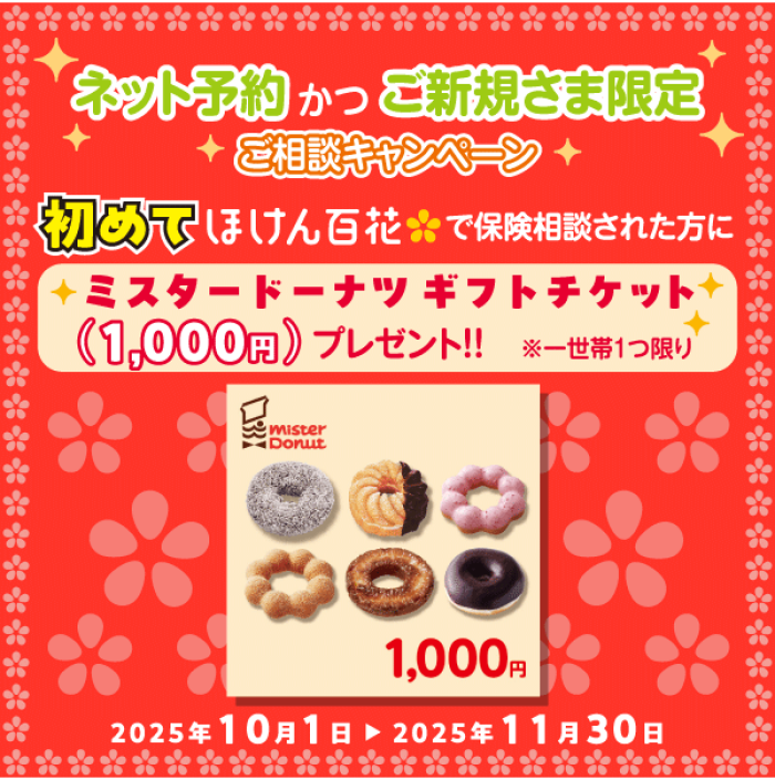 ミスタードーナツギフトチケット（１，０００円）プレゼント！！