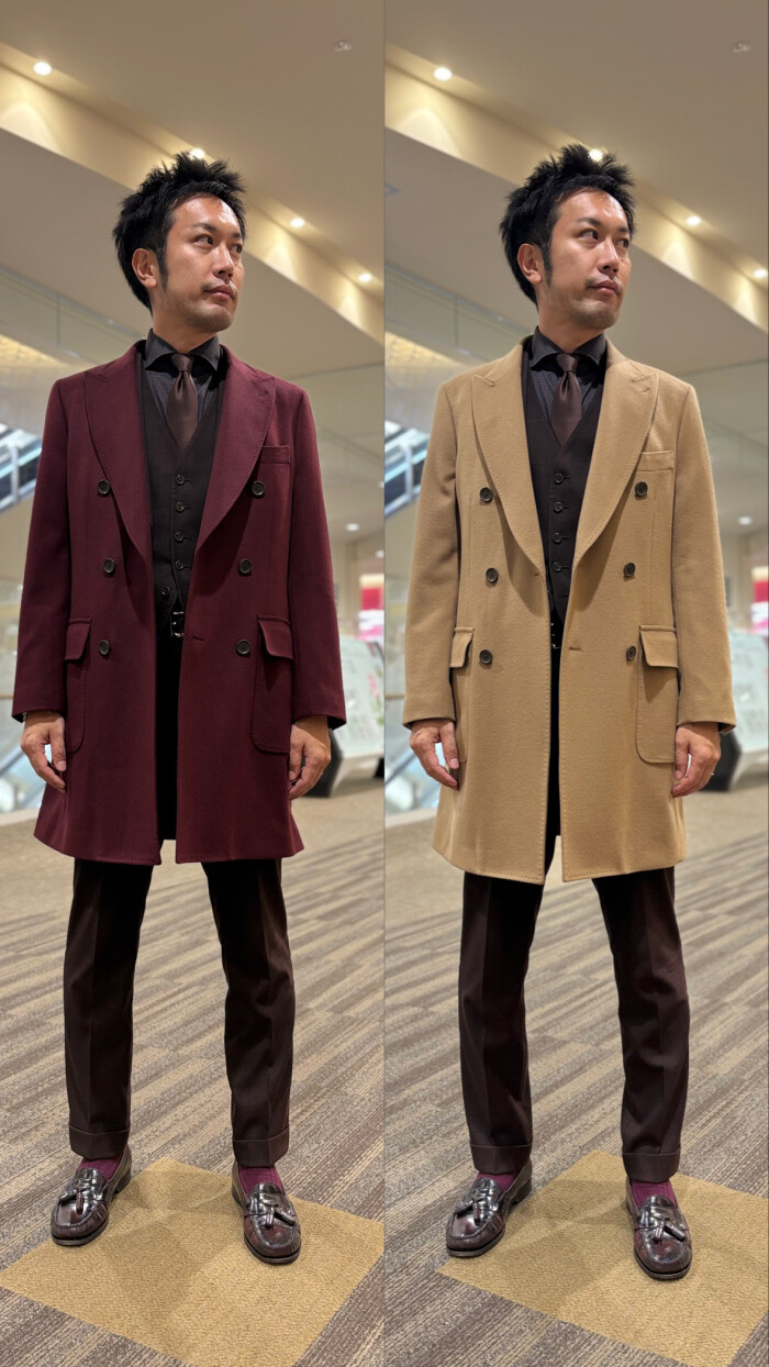 【ウール100%】ダブルブレスト・チェスターコート