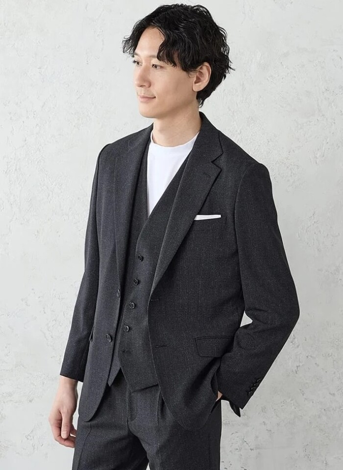 TRANS CONTINENTS【AVANT AIR】デニム調 セットアップジャケット ブラック/グレー/ブラウン/ブルー