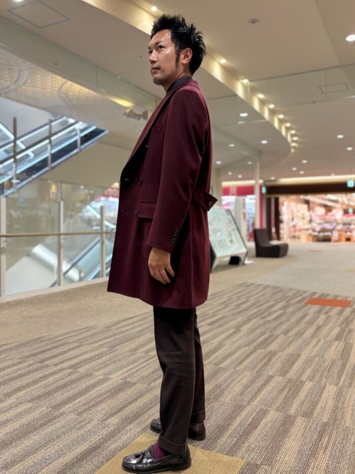 【ウール100%】ダブルブレスト・チェスターコート