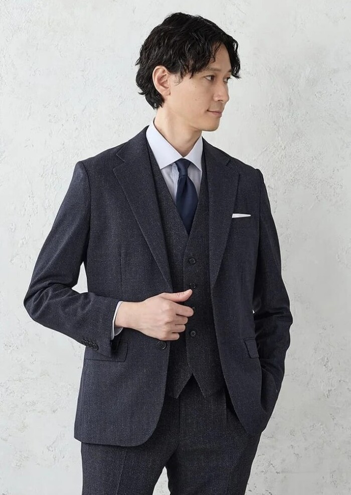 TRANS CONTINENTS【AVANT AIR】デニム調 セットアップジャケット ブラック/グレー/ブラウン/ブルー