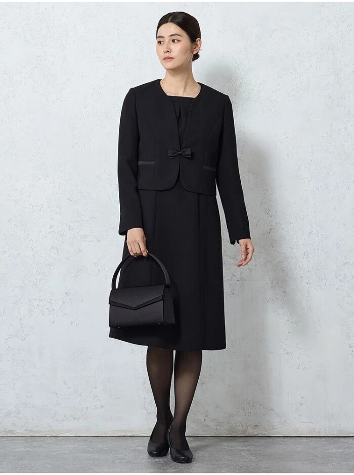 Vネックアンサンブル リボンデザイン